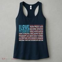 I Love My Country USA State Flag Women's Tank Top thumb 3
