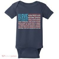 I Love My Country USA State Flag Baby Bodysuit thumb 0