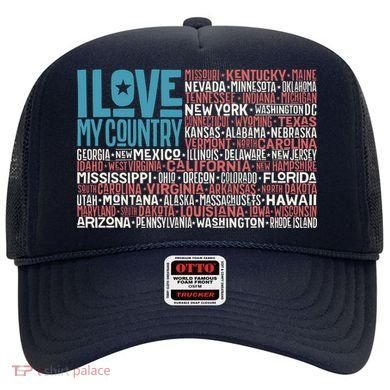 I Love My Country USA State Flag Hat