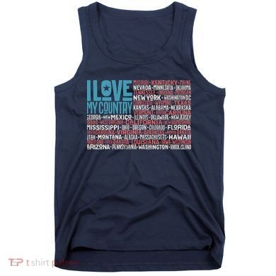 I Love My Country USA State Flag Tank Top