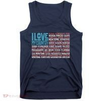 I Love My Country USA State Flag Tank Top thumb 0