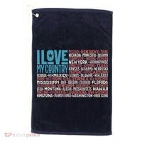 I Love My Country USA State Flag Golf Towel thumb 0