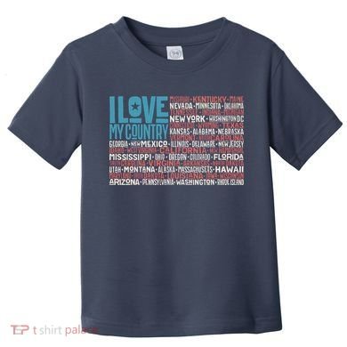 I Love My Country USA State Flag Toddler T-Shirt