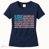 I Love My Country USA State Flag Women's T-Shirt thumb 0