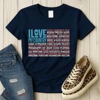 I Love My Country USA State Flag Women's T-Shirt thumb 3