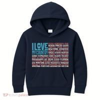 I Love My Country USA State Flag Kids Hoodie thumb 0