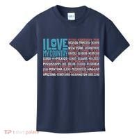 I Love My Country USA State Flag Kids T-Shirt thumb 0