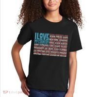 I Love My Country USA State Flag Kids T-Shirt thumb 2