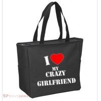 I Love My Crazy Girlfriend Tote Bag thumb 2