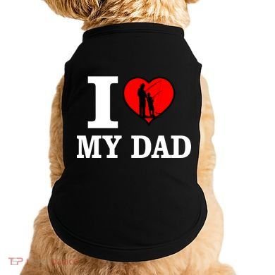 I Love My Dad Heart Doggie Tank