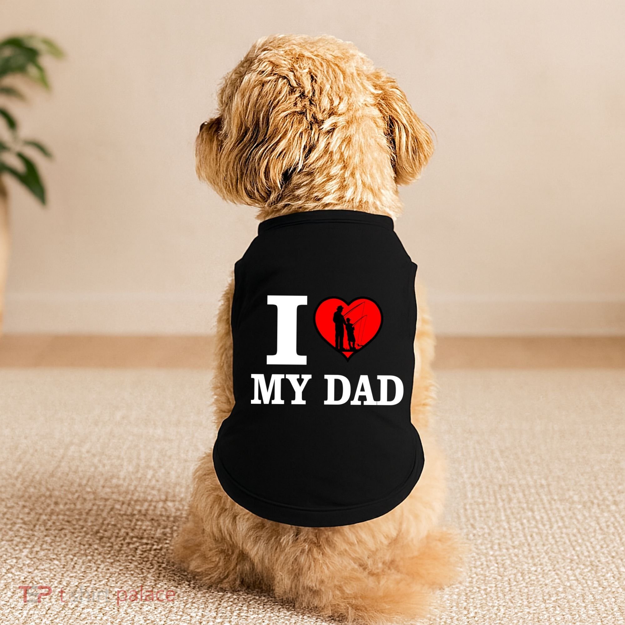 I Love My Dad Heart Doggie Tank