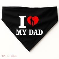 I Love My Dad Heart USA-Made Doggie Bandana thumb 0