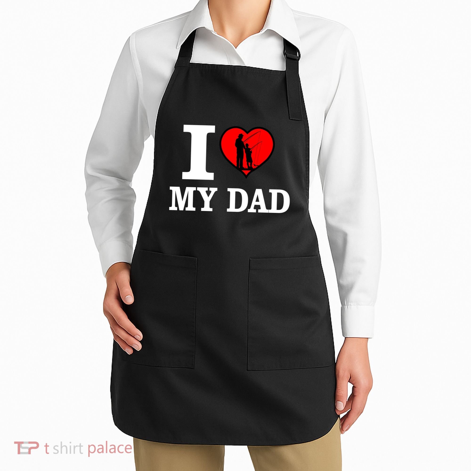 I Love My Dad Heart Apron