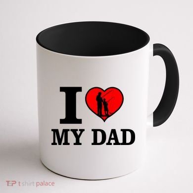 I Love My Dad Heart Coffee Mug back