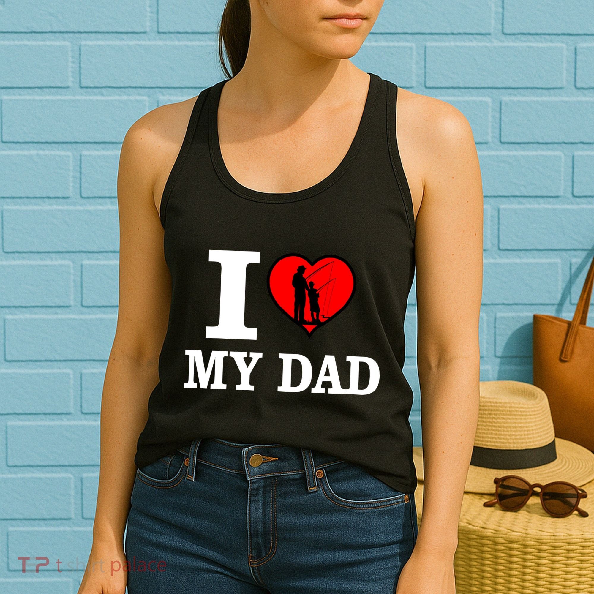I Love My Dad Heart Women's Tank Top