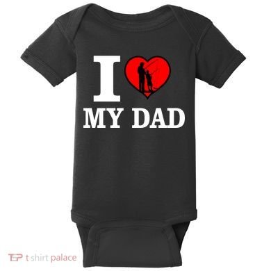I Love My Dad Heart Baby Bodysuit