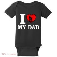 I Love My Dad Heart Baby Bodysuit thumb 0