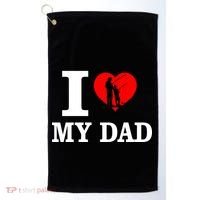 I Love My Dad Heart Golf Towel thumb 0