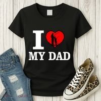 I Love My Dad Heart Women's T-Shirt thumb 3