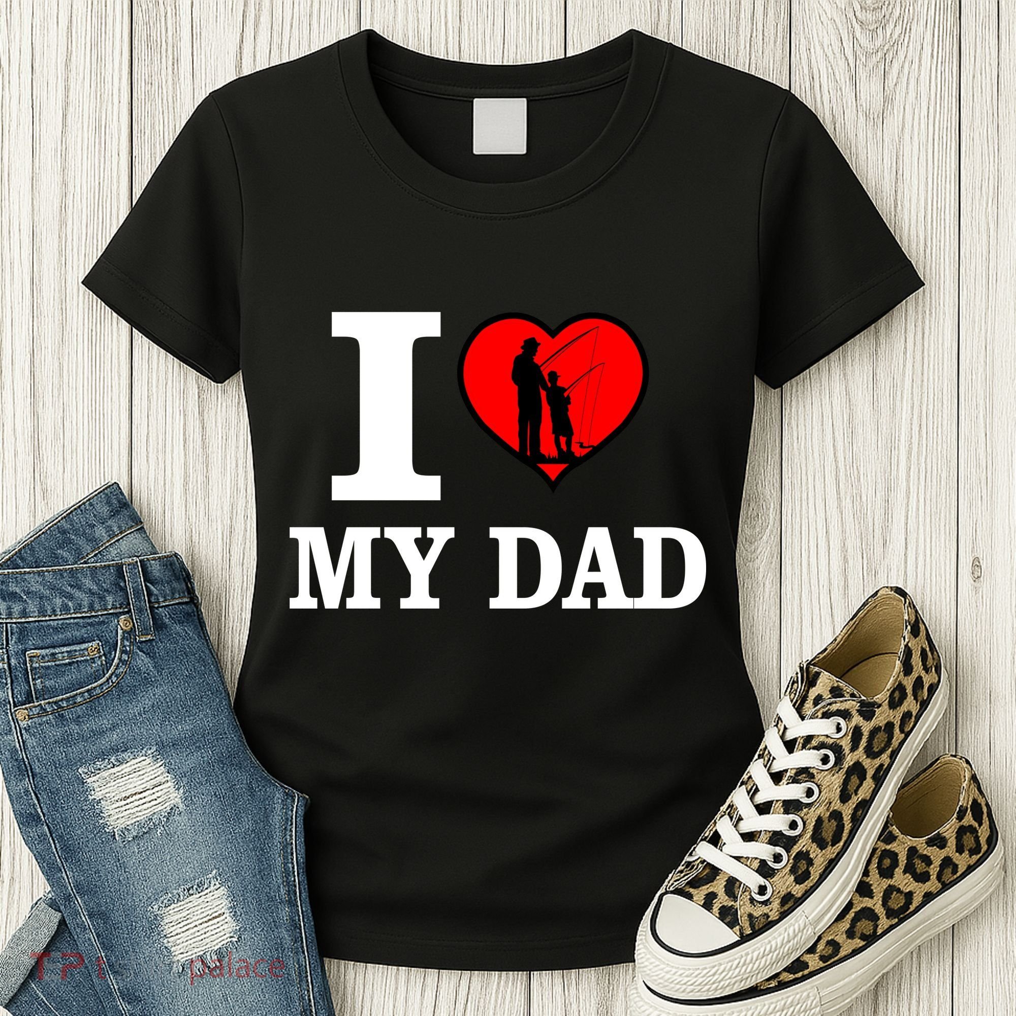 I Love My Dad Heart Women's T-Shirt