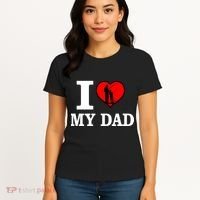 I Love My Dad Heart Women's T-Shirt thumb 4