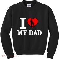 I Love My Dad Heart Kids Sweatshirt thumb 0