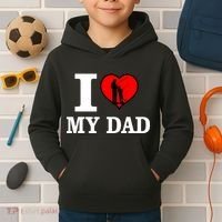 I Love My Dad Heart Kids Hoodie thumb 2