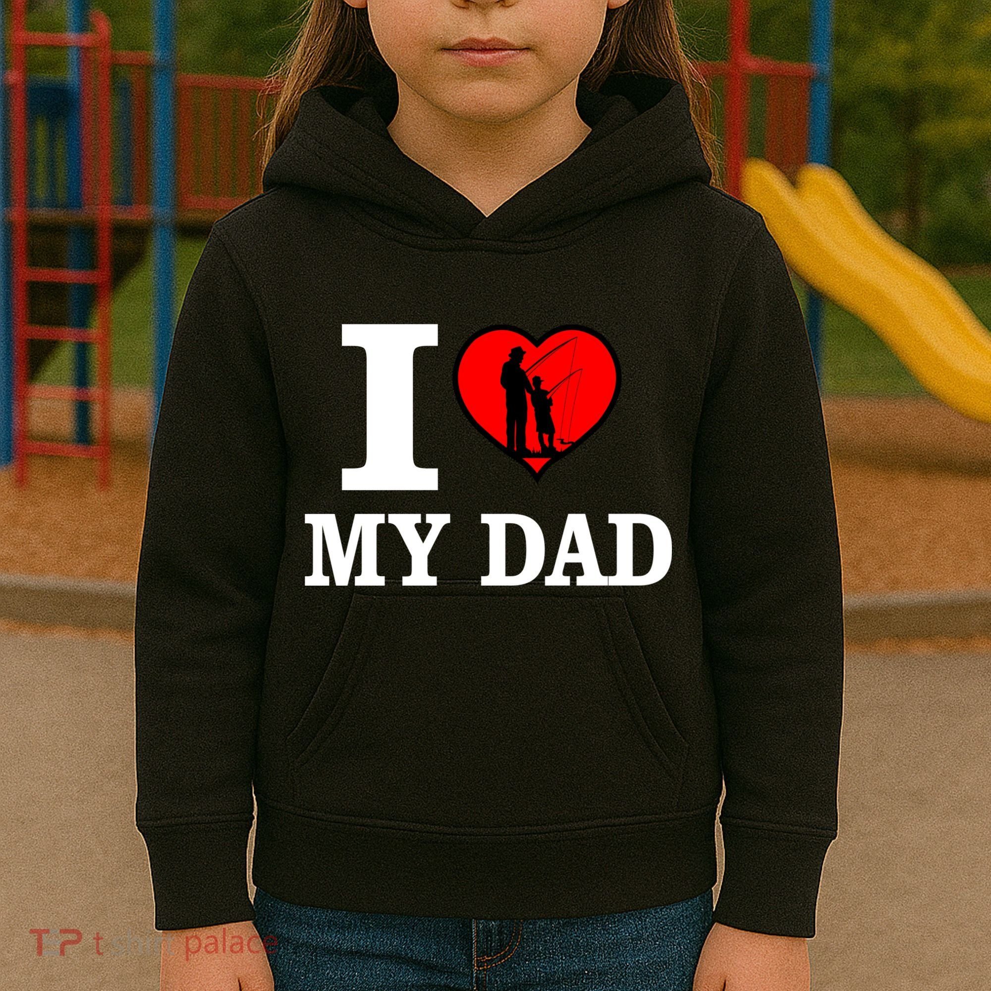 I Love My Dad Heart Kids Hoodie