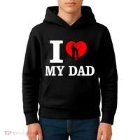 I Love My Dad Heart Kids Hoodie thumb 4