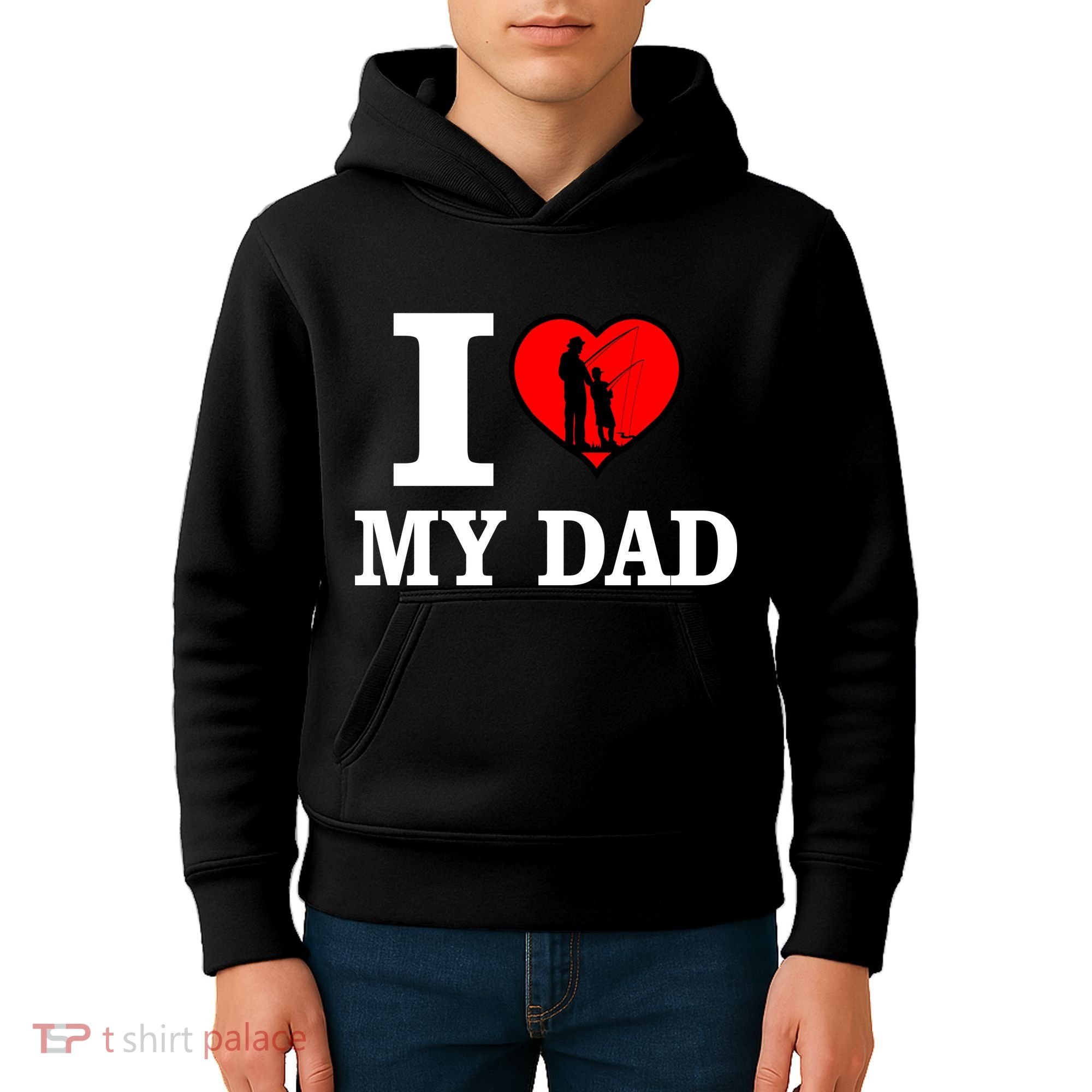 I Love My Dad Heart Kids Hoodie
