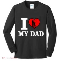 I Love My Dad Heart Kids Long Sleeve Shirt thumb 0