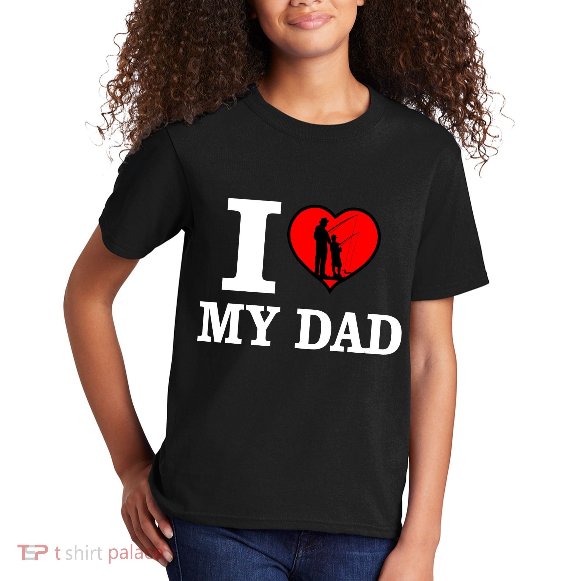 I Love My Dad Heart Kids T-Shirt
