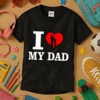 I Love My Dad Heart Kids T-Shirt thumb 3