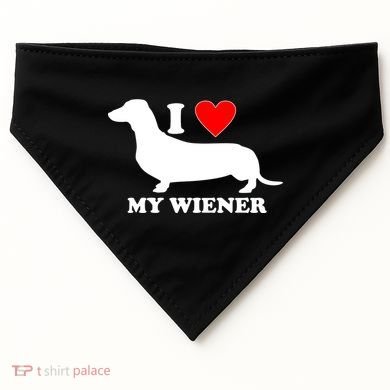 I Love My Wiener USA-Made Doggie Bandana