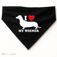 I Love My Wiener USA-Made Doggie Bandana thumb 0
