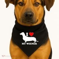 I Love My Wiener USA-Made Doggie Bandana thumb 1