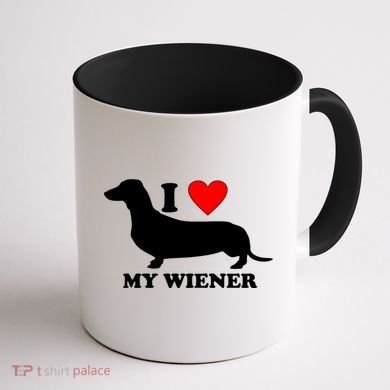 I Love My Wiener Coffee Mug back