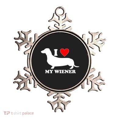 I Love My Wiener Ornament