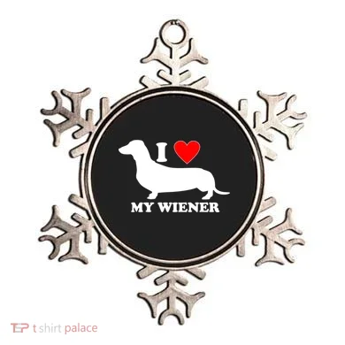 I Love My Wiener Ornament
