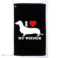 I Love My Wiener Golf Towel thumb 0