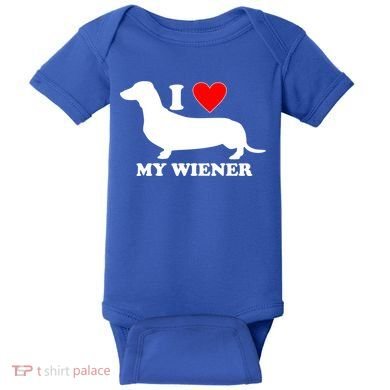 I Love My Wiener Baby Bodysuit