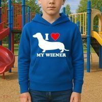 I Love My Wiener Kids Hoodie thumb 2