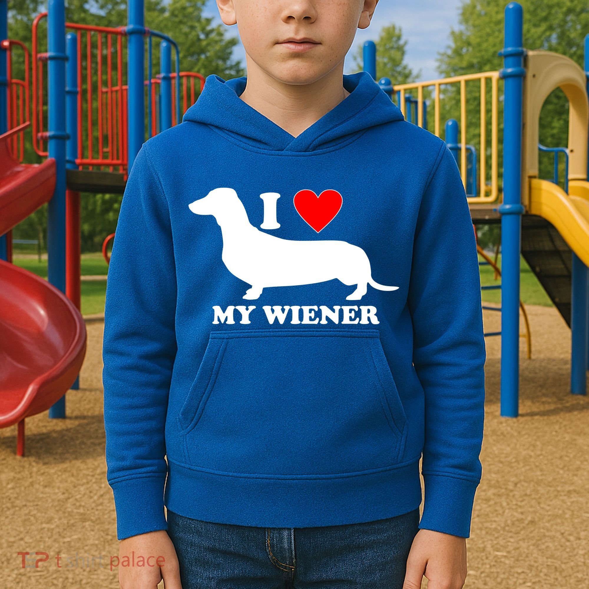 I Love My Wiener Kids Hoodie