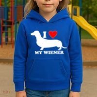I Love My Wiener Kids Hoodie thumb 3