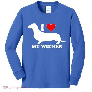 I Love My Wiener Kids Long Sleeve Shirt