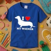 I Love My Wiener Kids T-Shirt thumb 3