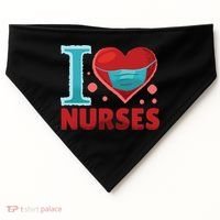 I Love Nurses USA-Made Doggie Bandana thumb 0