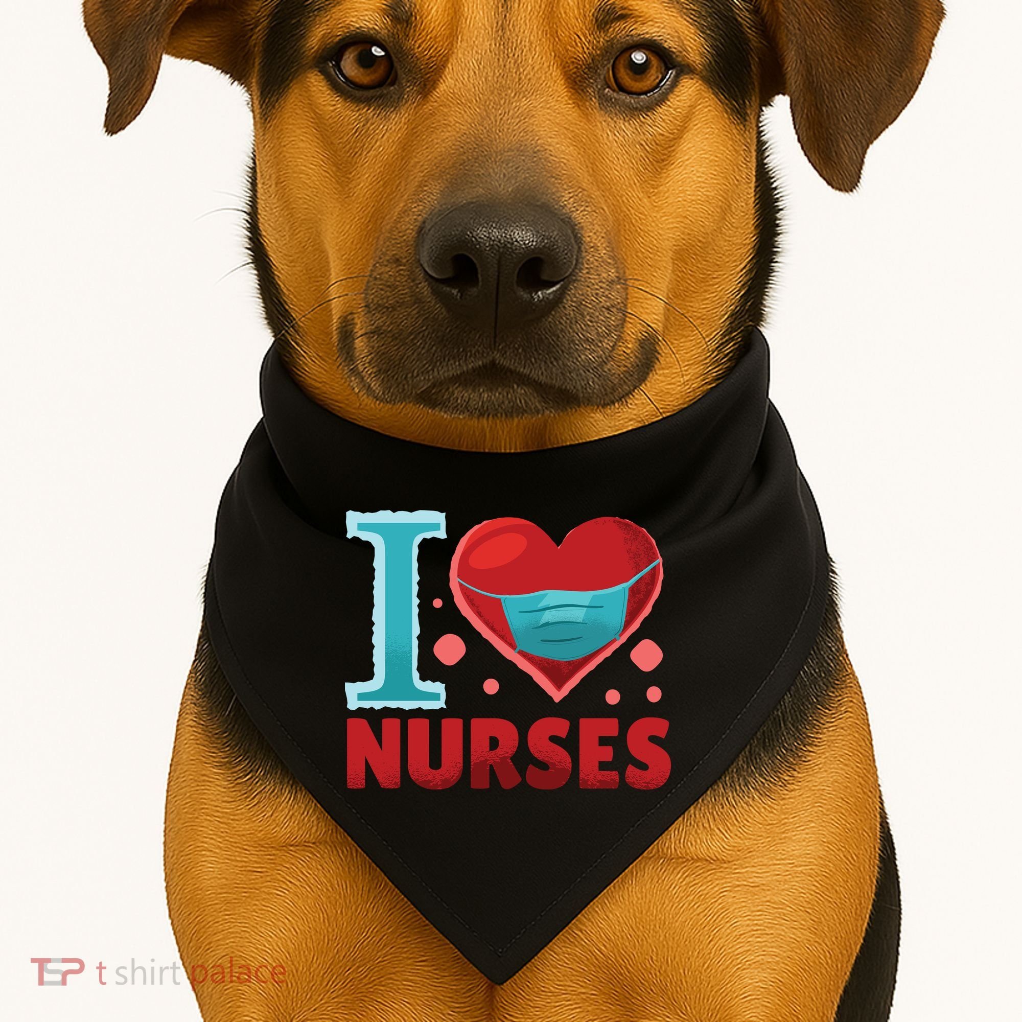 I Love Nurses USA-Made Doggie Bandana