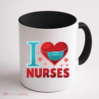 I Love Nurses Coffee Mug back