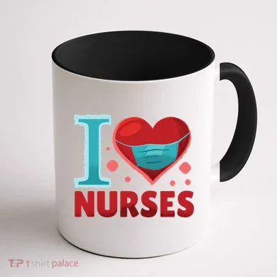 I Love Nurses Coffee Mug back